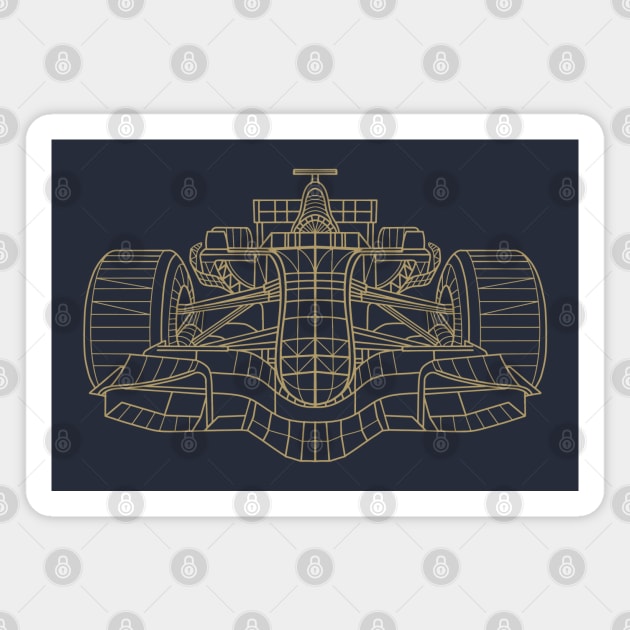 F1 Car Front Blueprint Magnet by origato